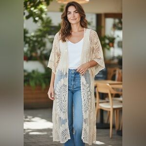 Rebellion Textured Cream Cardigan